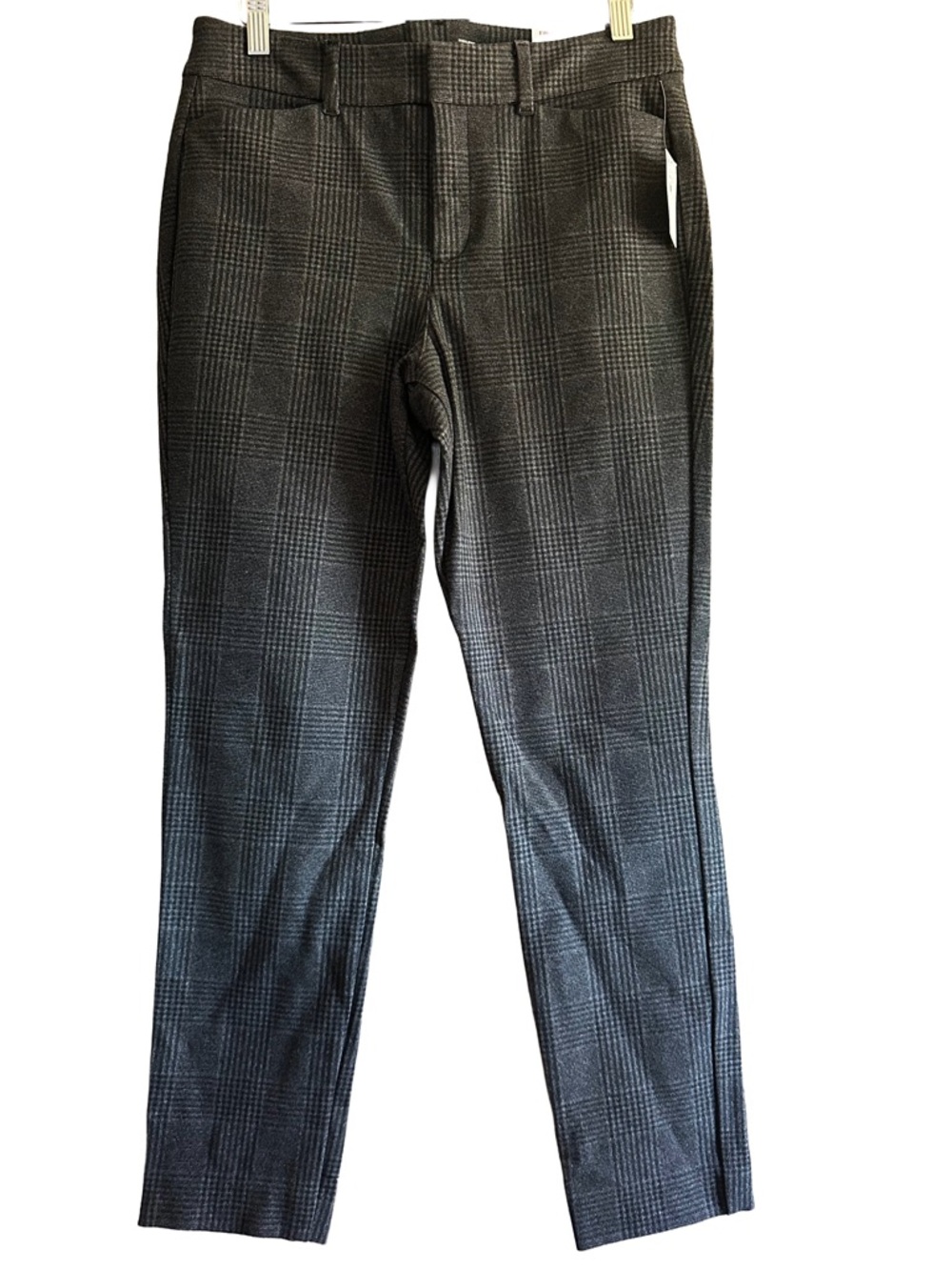 NWT Old Navy High Rise Pixie Skinny Grey Plaid Ankle Pants Size 6